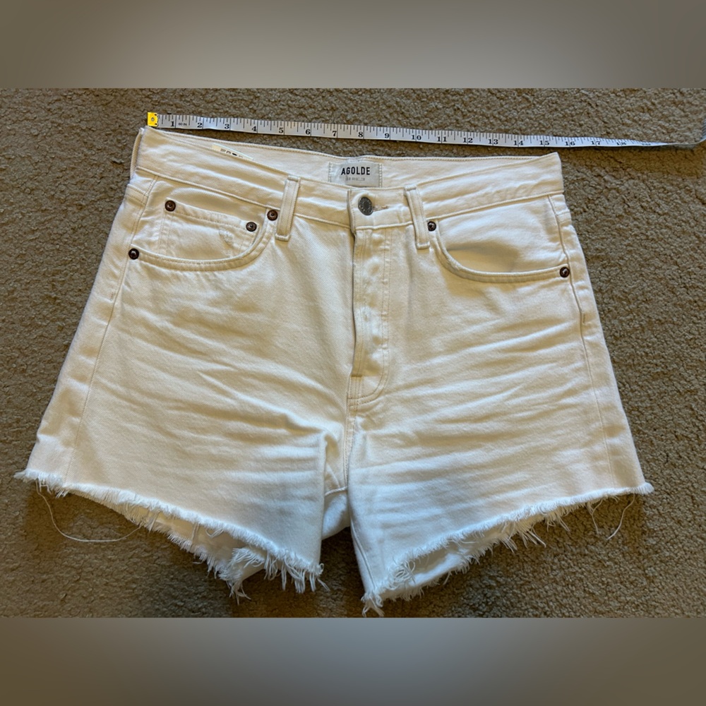 Agolde Parker long shorts size 26 in soft white color, VGUC, no odors/flaws
